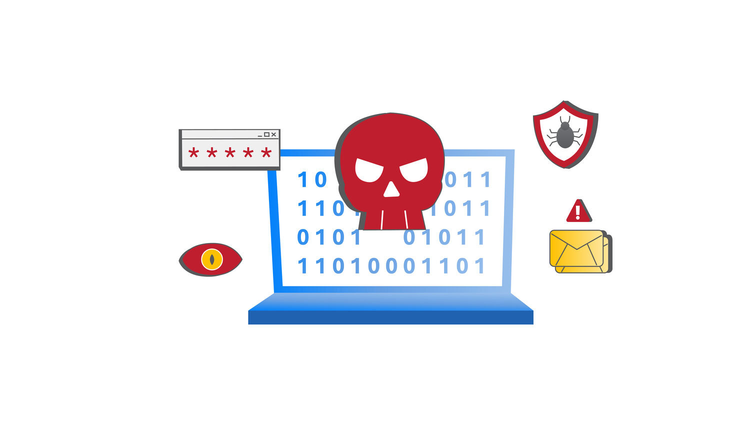 CYSPA illustration: malware on a laptop