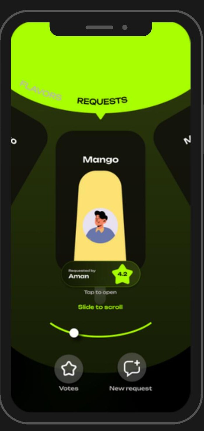 8 Pops request screen with votes