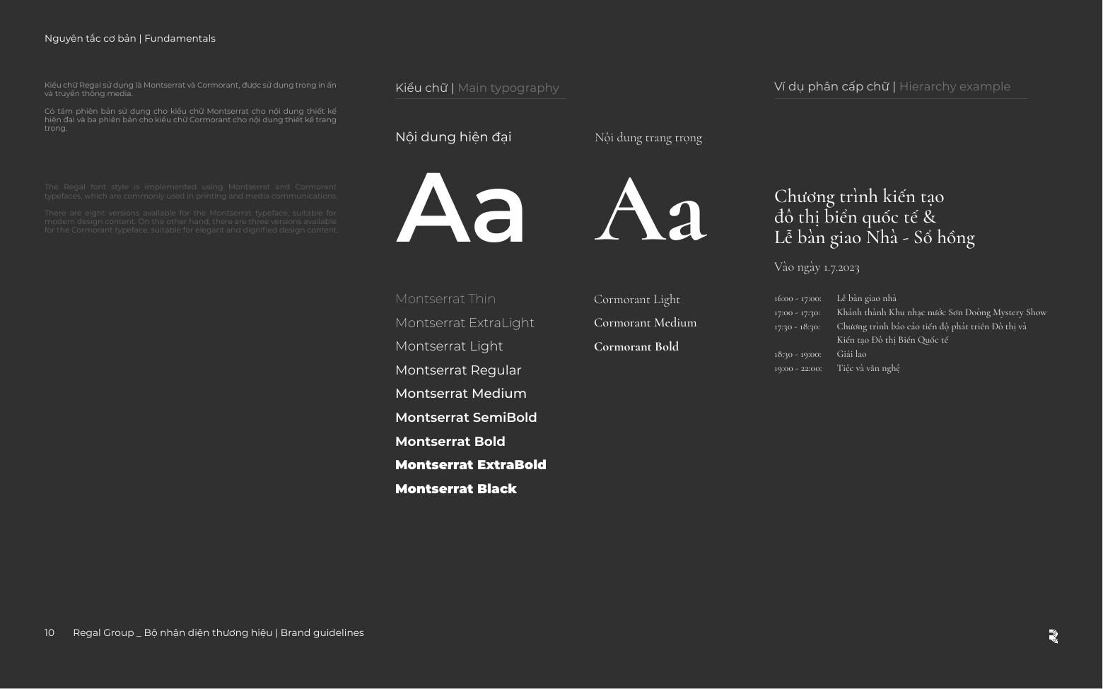 Regal Group typography specimen