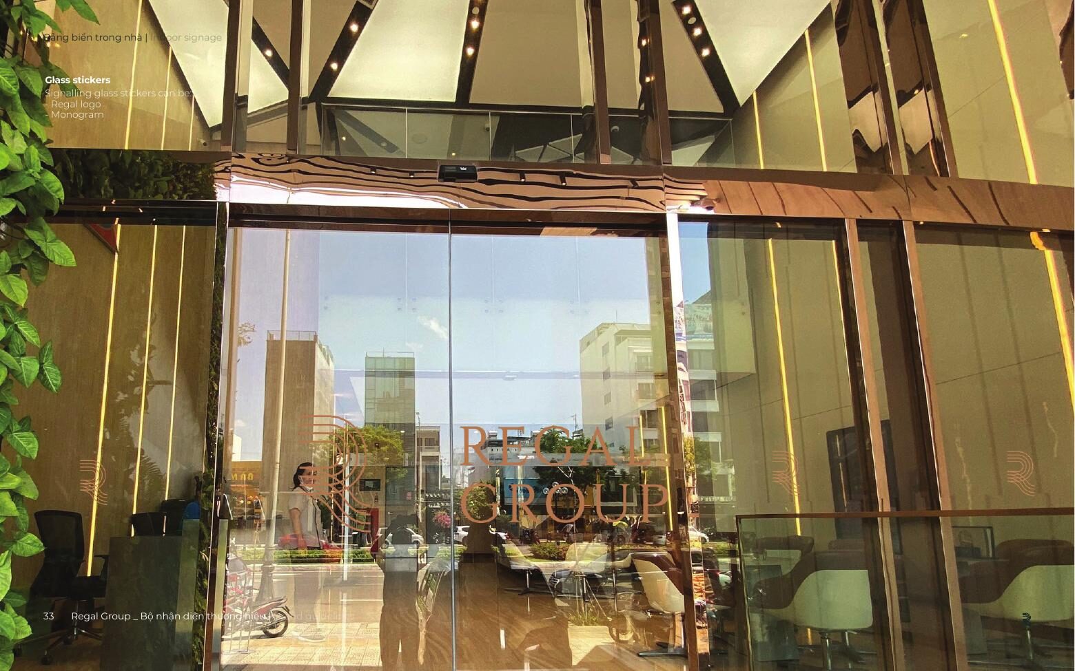 Regal building entrance signage